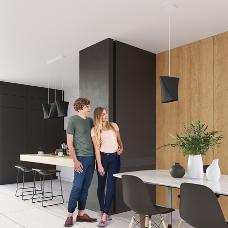 Lámpara de araña BLUM 3 negra + 3x bombilla LED E27 4000K Fría 7,5W 650lm