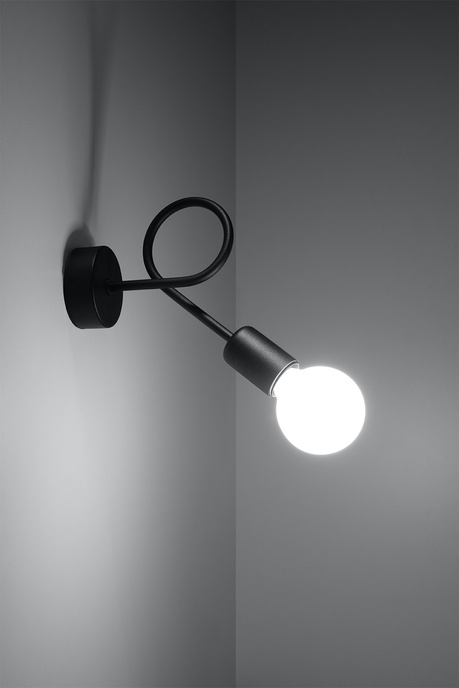 Aplique SUPEŁ negro + 1x bombilla LED E27 4000K Fría 7,5W 650lm