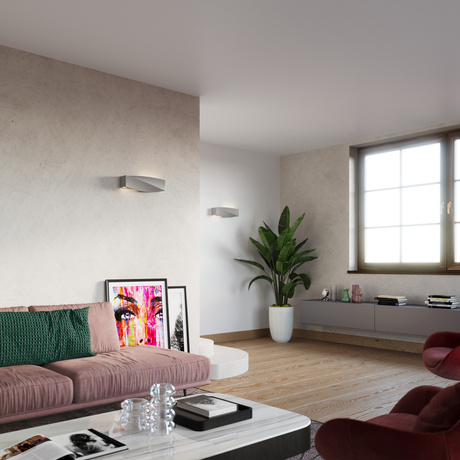 Aplique de cerámica SIGMA gris + 1x bombilla LED E27 3000K Cálida 7,5W 620lm