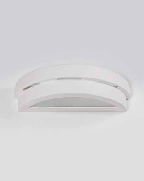 Aplique de cerámica HELIOS blanco + 1x bombilla LED E27 3000K Cálida 7,5W 620lm