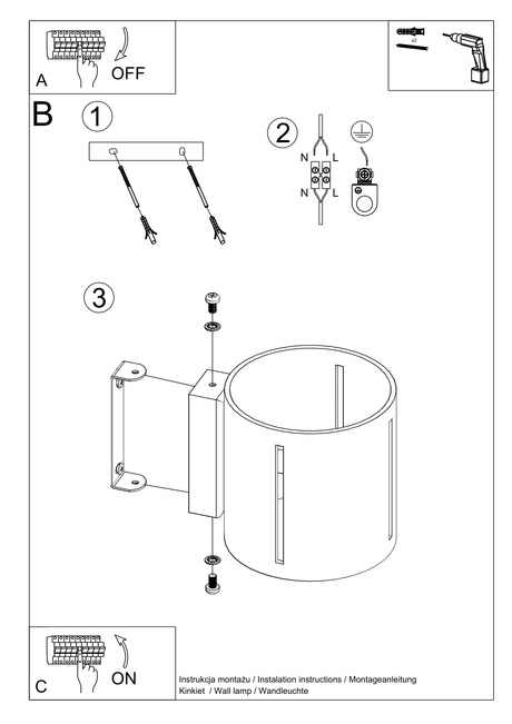 Aplique INEZ gris + 1x bombilla LED G9 3000K Warm 4.5W 510lm