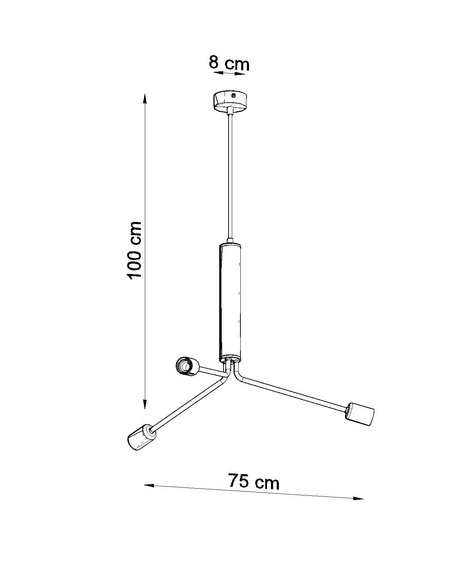 DUOMO Lámpara de araña 3D + 3 bombillas LED E27 3000K Cálida 7,5W 620lm