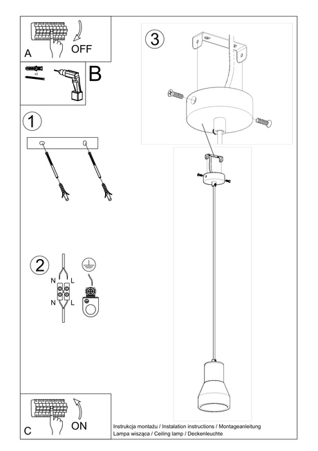 QUBIC lámpara colgante negro + 1x bombilla LED E27 4000K Fría 7,5W 650lm