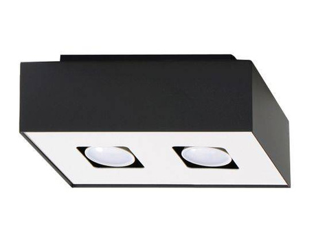 Plafond MONO 2 negro + 2x bombilla LED GU-10 4000K Fría 7W 630lm