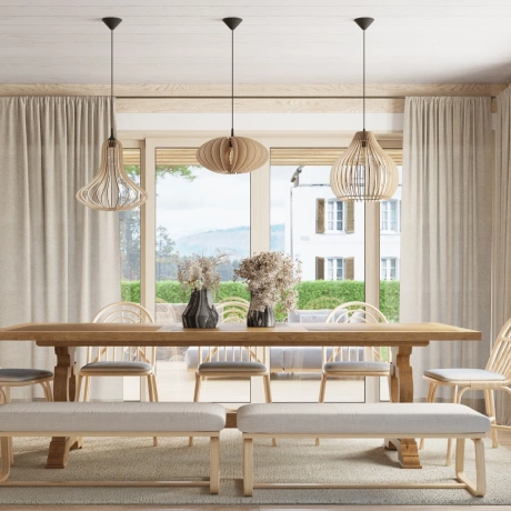 Lámpara colgante ELZA madera