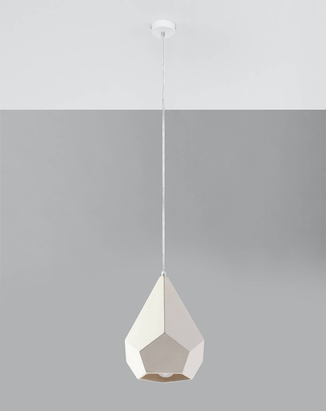 PAVLUS lámpara colgante de cerámica blanca + 1x bombilla LED E27 4000K Fría 7,5W 650lm