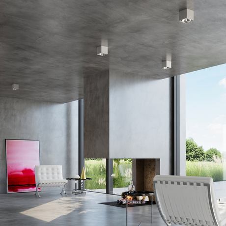 Plafond BLAKE gris + 1x bombilla LED GU10 AR111 4000K FRÍO 10W 850lm