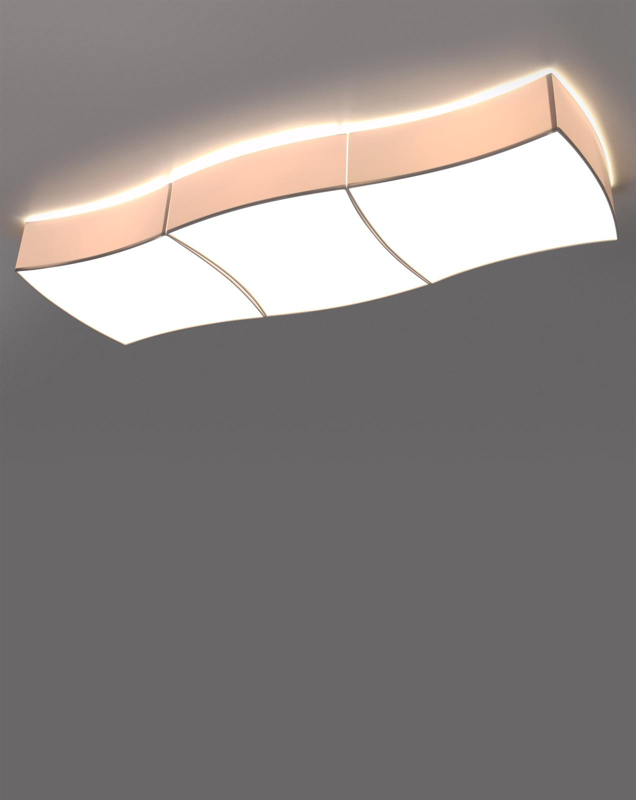 Plafond SQUARE 3 blanco + 6x Bombilla LED E27 3000K Cálido 7,5W 620lm