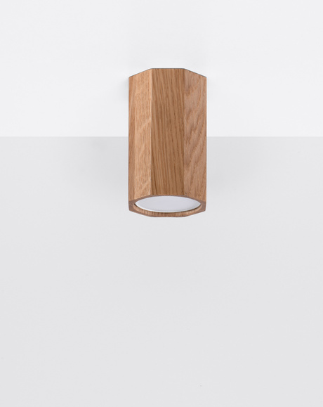 Plafond ZEKE 10 roble + 1x bombilla LED GU-10 4000K Fría 7W 630lm