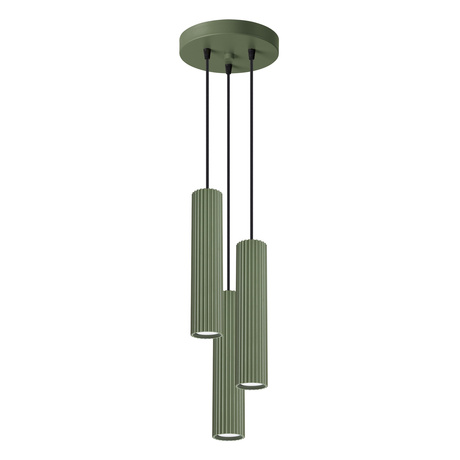 Lámpara colgante KARBON 3P verde oliva