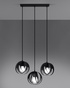 Lámpara colgante TULOS 3L negra + 3 bombillas LED E27 4000K Fría 7,5W 650lm