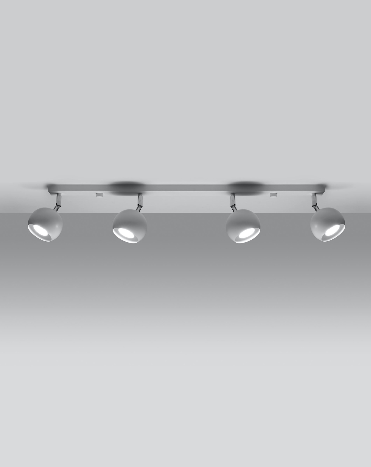 Plafond OCULARE 4L blanco + 4x Bombilla LED GU-10 3000K Cálida 7W 620lm