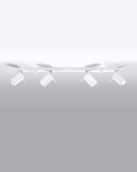 Plafond RING 4L blanco + 4x Bombilla LED GU-10 4000K Fría 7W 630lm