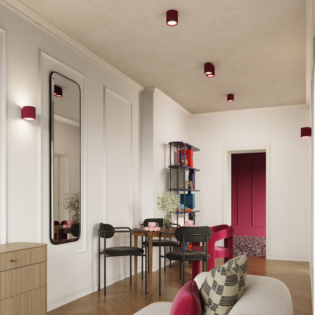 Lámpara de techo AURA 1 burdeos GU10