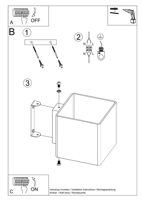 Aplique RICO + 1x bombilla LED G9 4000K Fría 4,5W 530lm