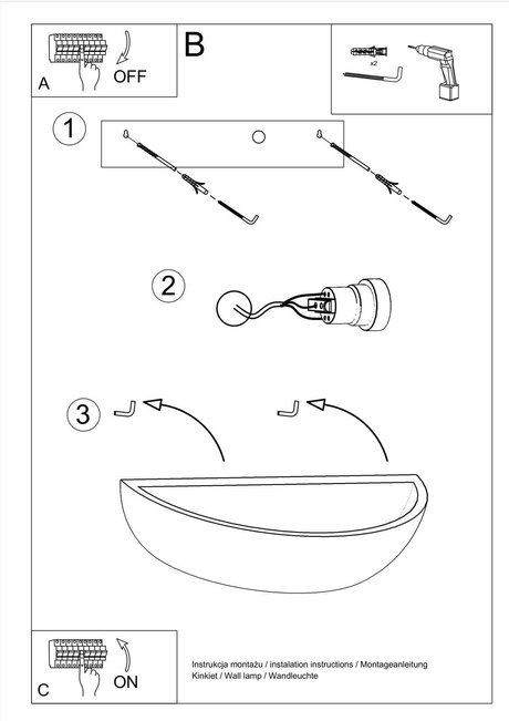 OSKAR aplique de cerámica blanco + 1x bombilla LED E27 4000K Fría 7,5W 650lm
