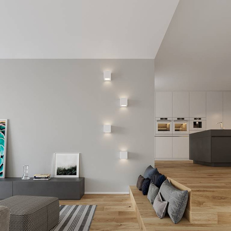 Aplique de cerámica LEO blanco + 1x bombilla LED E27 4000K Fría 7,5W 650lm