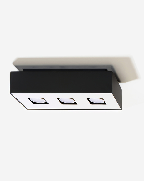 Plafond MONO 3 negro + 3x Bombilla LED GU-10 4000K Fría 7W 630lm