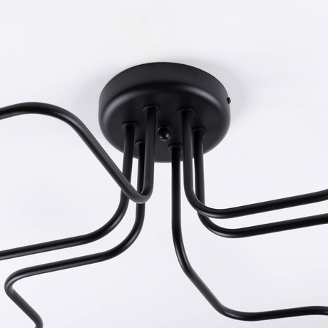 Lámpara de araña VECTOR 6 negra + 6X bombilla LED E27 3000K 7W 760lm