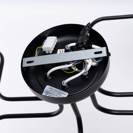 Lámpara de araña VECTOR 6 negra + 6X bombilla LED E27 3000K 7W 760lm