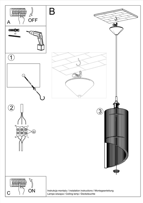 Lámpara colgante ALEXIA madera natural + 1x bombilla LED E27 3000K cálida 7.5W 620lm