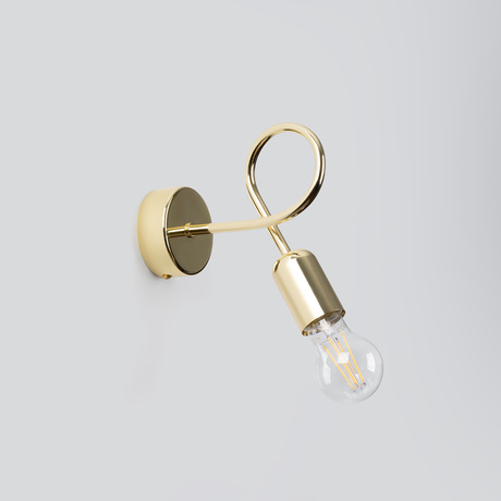 Aplique SUPEŁ oro brillo + 1X bombilla LED E27 3000K Cálido 7,5W 620lm