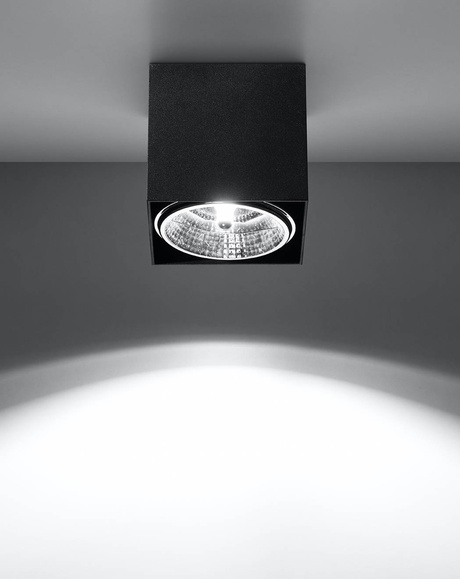 Plafond BLAKE negro + 1x bombilla LED GU10 AR111 3000K Cálido 12W 800lm