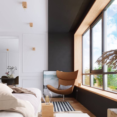 Plafond ARIZ madera natural + 1x bombilla LED E27 3000K Cálida 7,5W 620lm