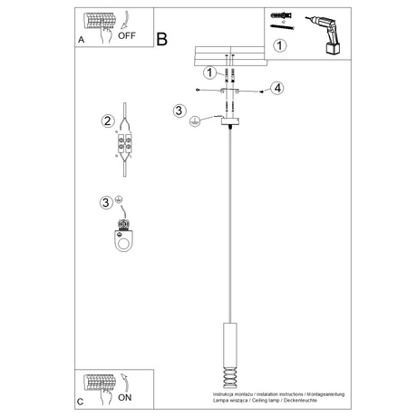 Lámpara colgante LAMI 1 blanca