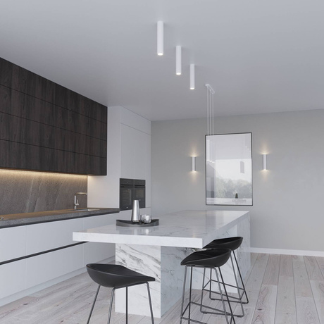 LAGOS Lámpara colgante 3P blanca + 3 bombillas LED GU-10 4000K Fría 7W 630lm