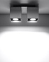 Plafond QUAD 2 gris + 2x bombilla LED GU-10 4000K Fría 7W 630lm