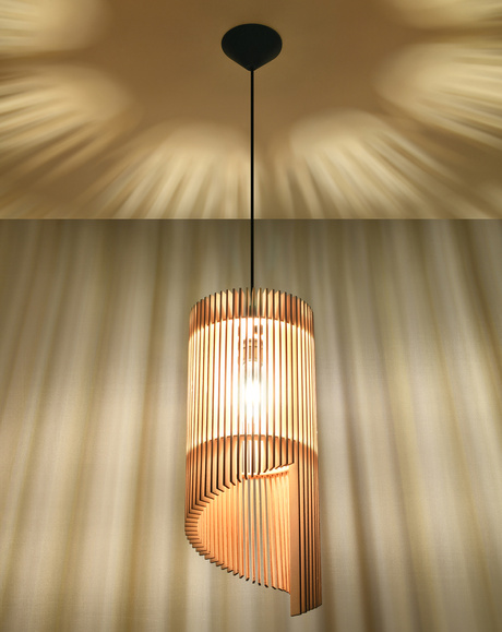 Lámpara colgante ALEXIA madera natural +1x bombilla LED E27 4000K Fría 7,5W 650lm