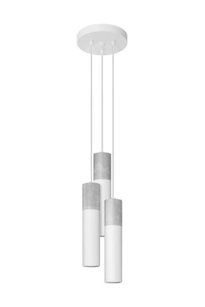 BORGIO 3P lámpara colgante blanco + 3x GU-10 3000K Cálido 7W Bombilla LED 620lm
