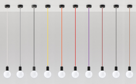 EDISON lámpara colgante negro +1x bombilla LED E27 4000K Fría 7,5W 650lm