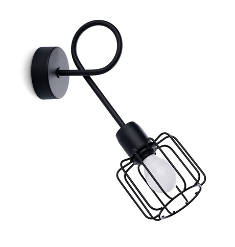 Aplique BELUCI 1S negro + 1x bombilla LED E14 3000K Cálida 7,5W 620lm