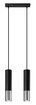LOOPEZ 2 lámpara colgante negro/cromo + 2x GU-10 3000K Cálido 7W Bombilla LED 620lm
