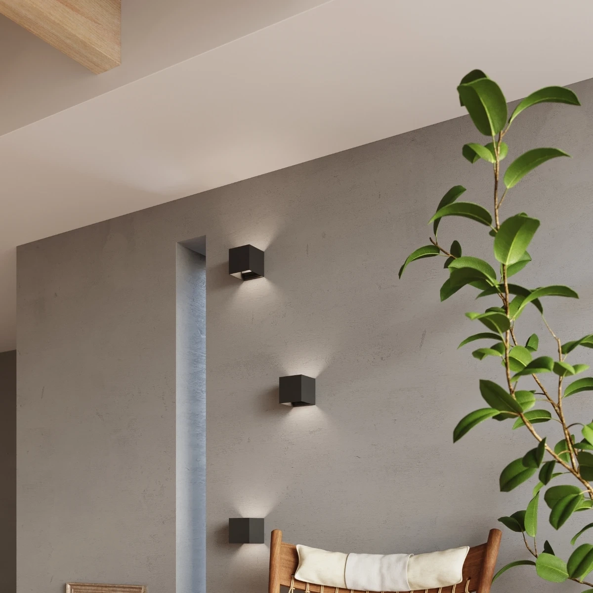 Aplique LUCA negro LED IP54