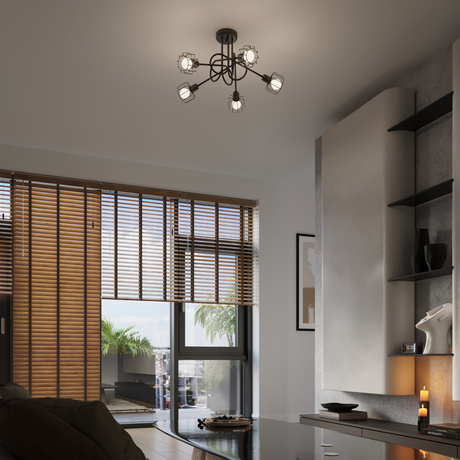 Aplique BELUCI 1 negro + 1x bombilla LED E14 4000K Fría 7,5W 680lm