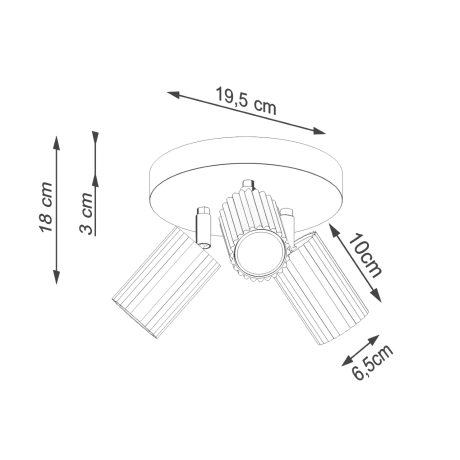 Lámpara de techo KARBON 3P blanca