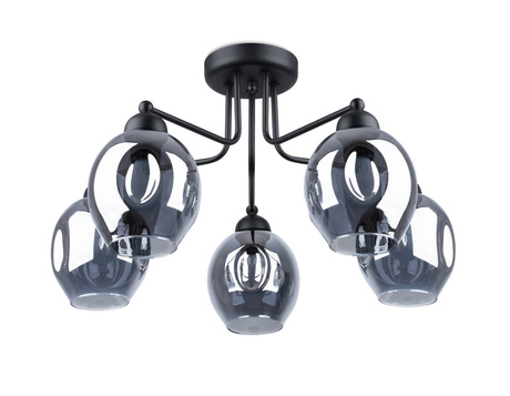 Lámpara de araña FILLAN 5 negra + 5x bombilla LED E27 3000K Cálida 7,5W 620lm