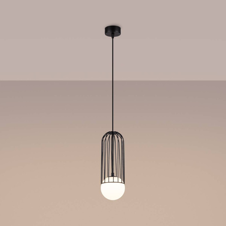 BRINA Lámpara colgante 1 negro + 1x bombilla LED G9 4000K Frío 4,5W 460lm