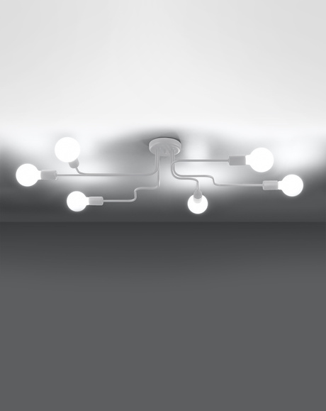 Lámpara de araña HECTOR 6 blanca + 6x bombilla LED E27 4000K Fría 7,5W 650lm