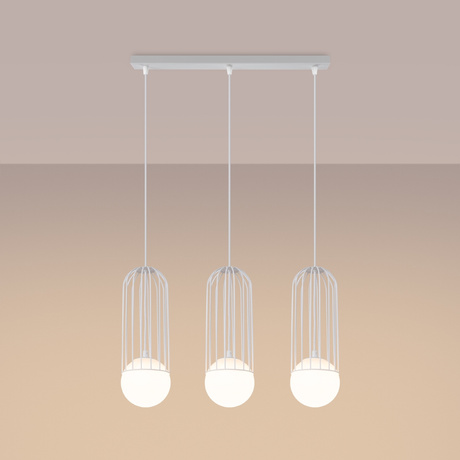 BRINA lámpara colgante 3L blanca + 3x bombilla LED G9 3000K Cálida 4,5W 450lm