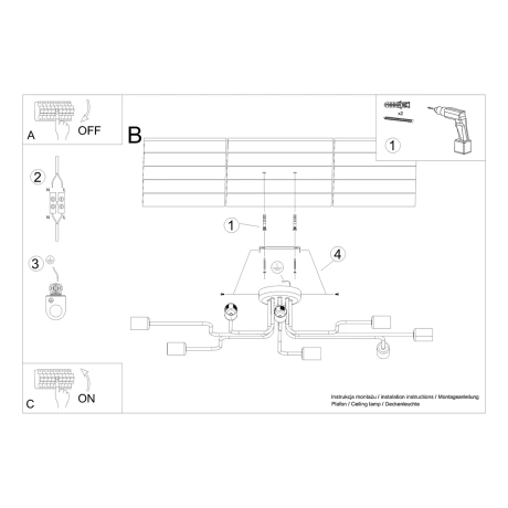 Lámpara VECTOR 8 blanca