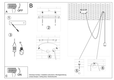 EDISON 1 LONG lámpara colgante negro + 1x bombilla LED E27 3000K Warm 7,5W 620lm