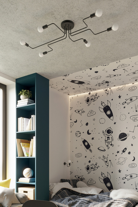 Aplique VECTOR negro + 1X bombilla LED E27 3000K 7W 760lm