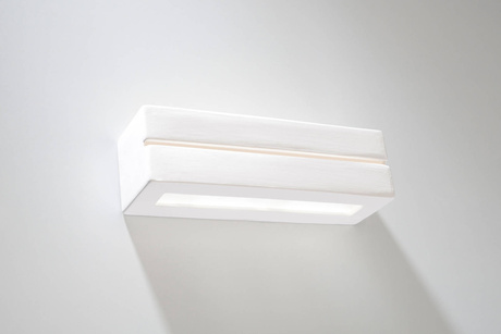Aplique de cerámica VEGA LINE blanco + 1x bombilla LED E27 4000K Fría 7,5W 650lm