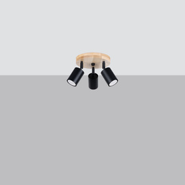 Plafón VERDO 3P negro