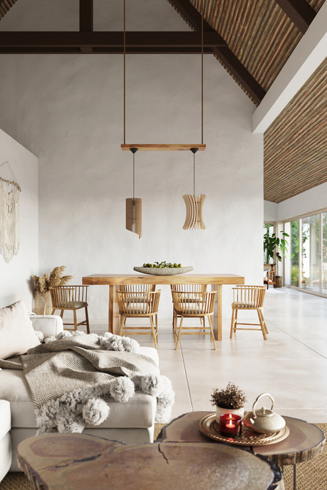 Lámpara colgante ALEXIA madera natural +1x bombilla LED E27 4000K Fría 7,5W 650lm