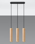 Lámpara colgante LINO 3 natural + 3 bombillas LED GU-10 3000K Warm 7W 620lm